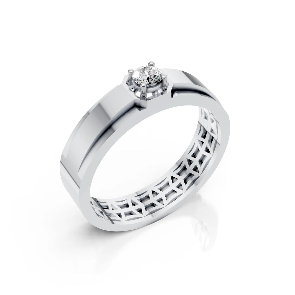 Sleek Solitaire Band Ring