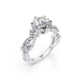 Diamond Solitaire Floral Vine Ring