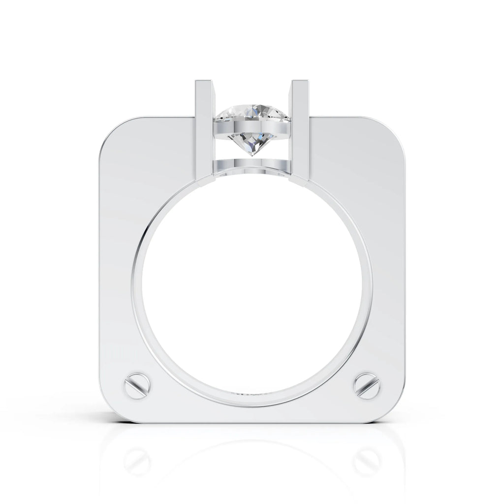 Modern Square Solitaire Ring