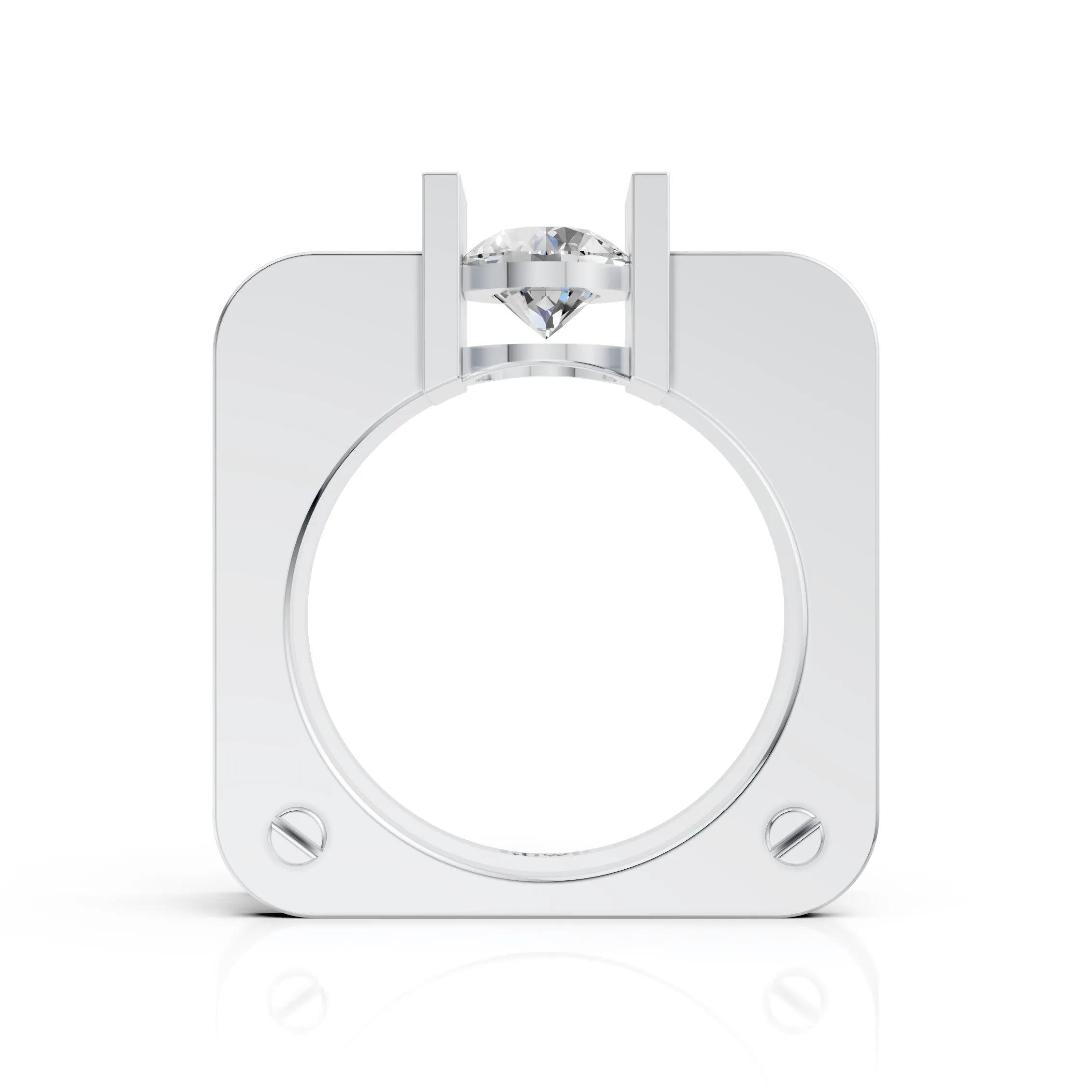 Modern Square Solitaire Ring
