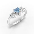 Blue Heart Leaf Ring