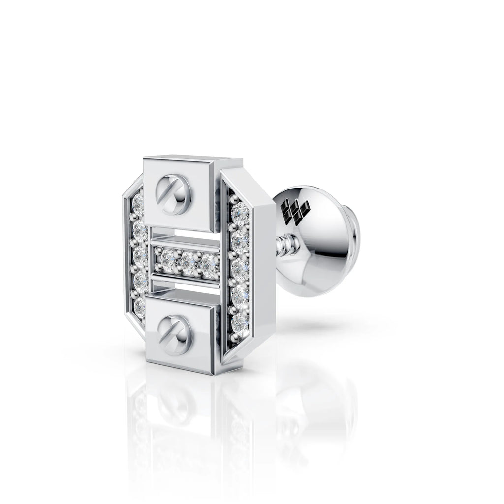 Geometric Diamond Accent Stud (1 PC)