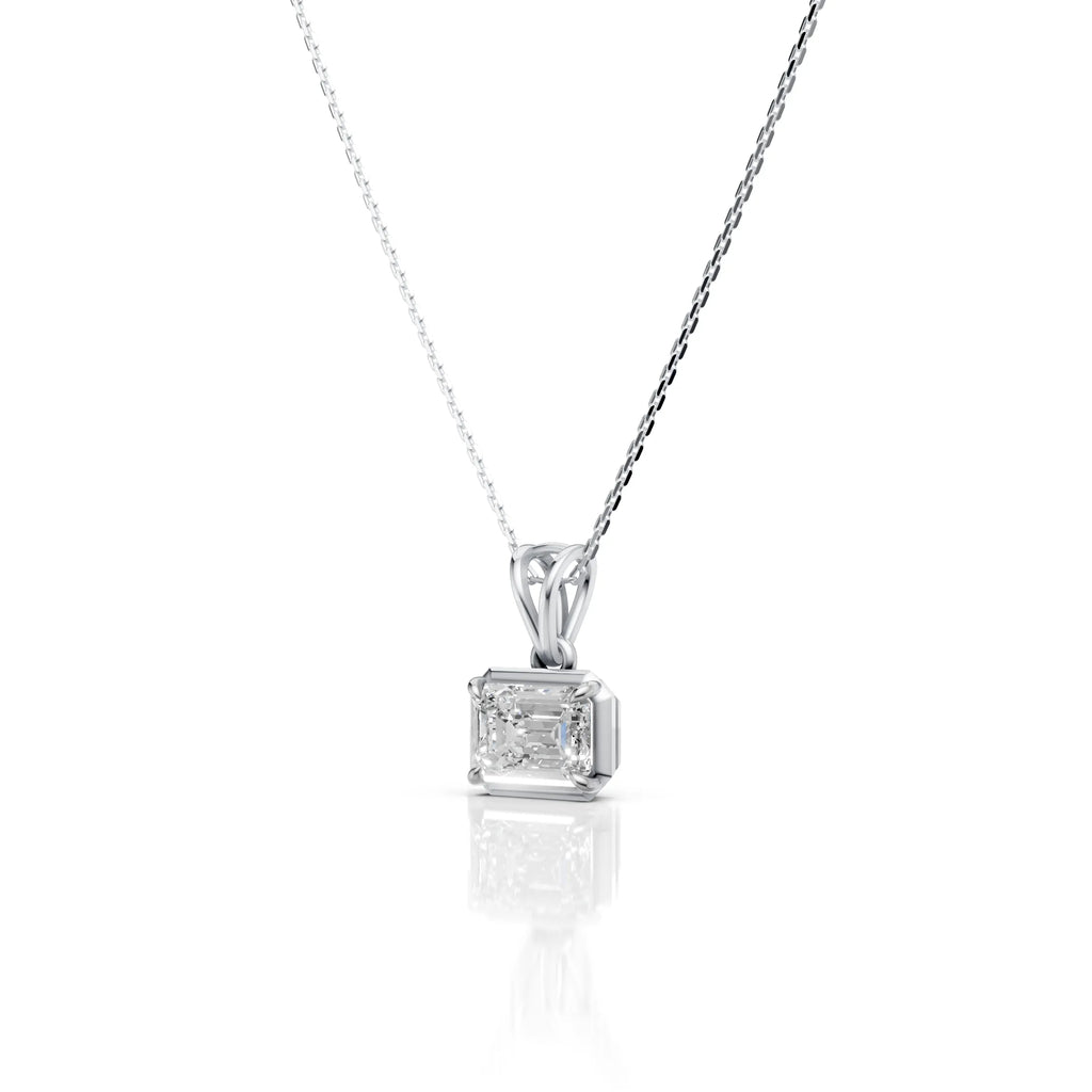 Emerald Cut Solitaire Diamond Pendant