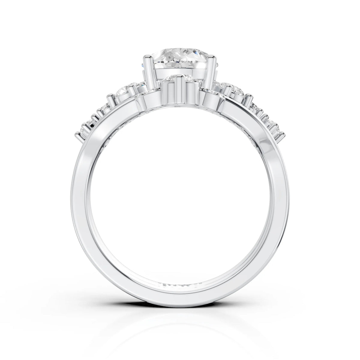 Pear Solitaire Diamond Bridal Ring Set