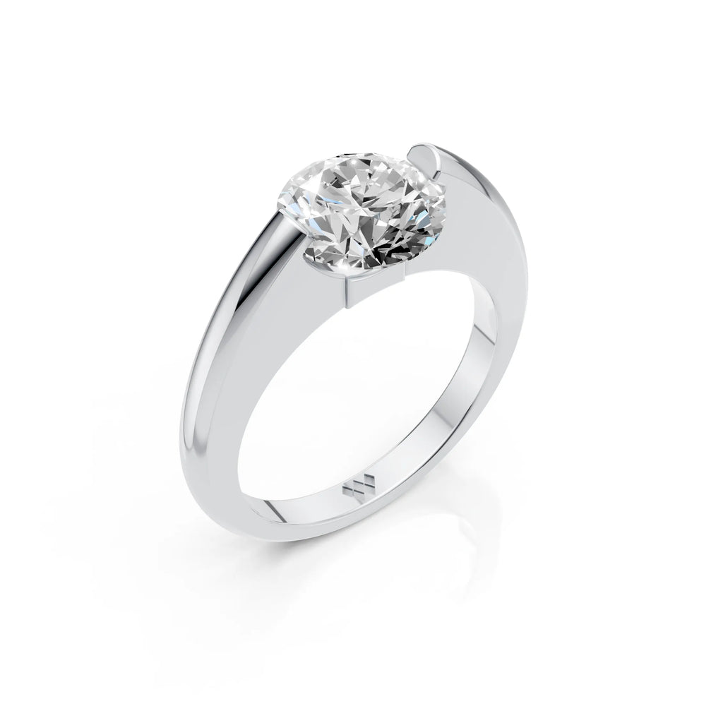 Floating Round Solitaire Diamond Ring