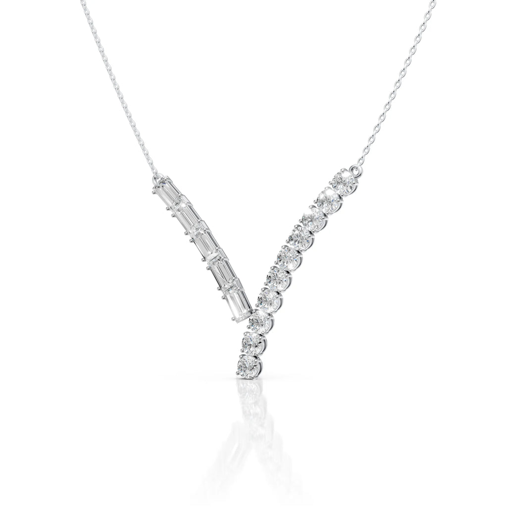 Diamond V Shape Statement Necklace
