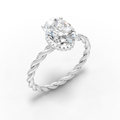 Twisted Oval Solitaire Ring