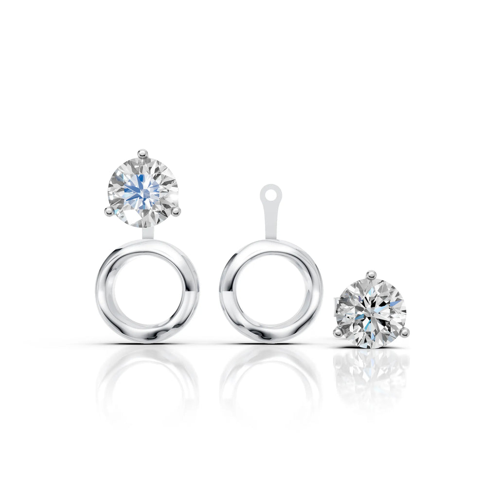 Solitaire Circle Drop Earrings