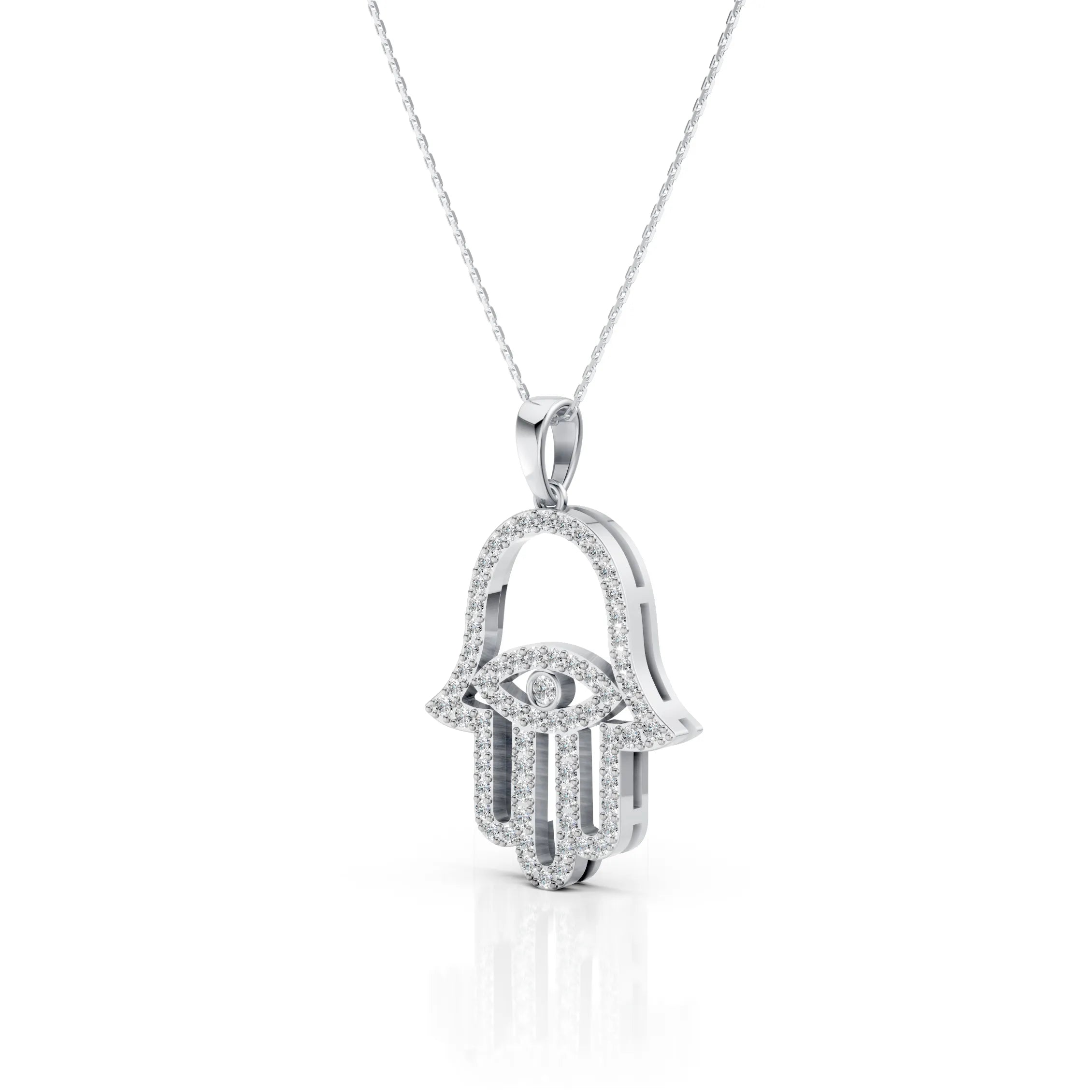 Luxury Diamond Hamsa Hand Pendant