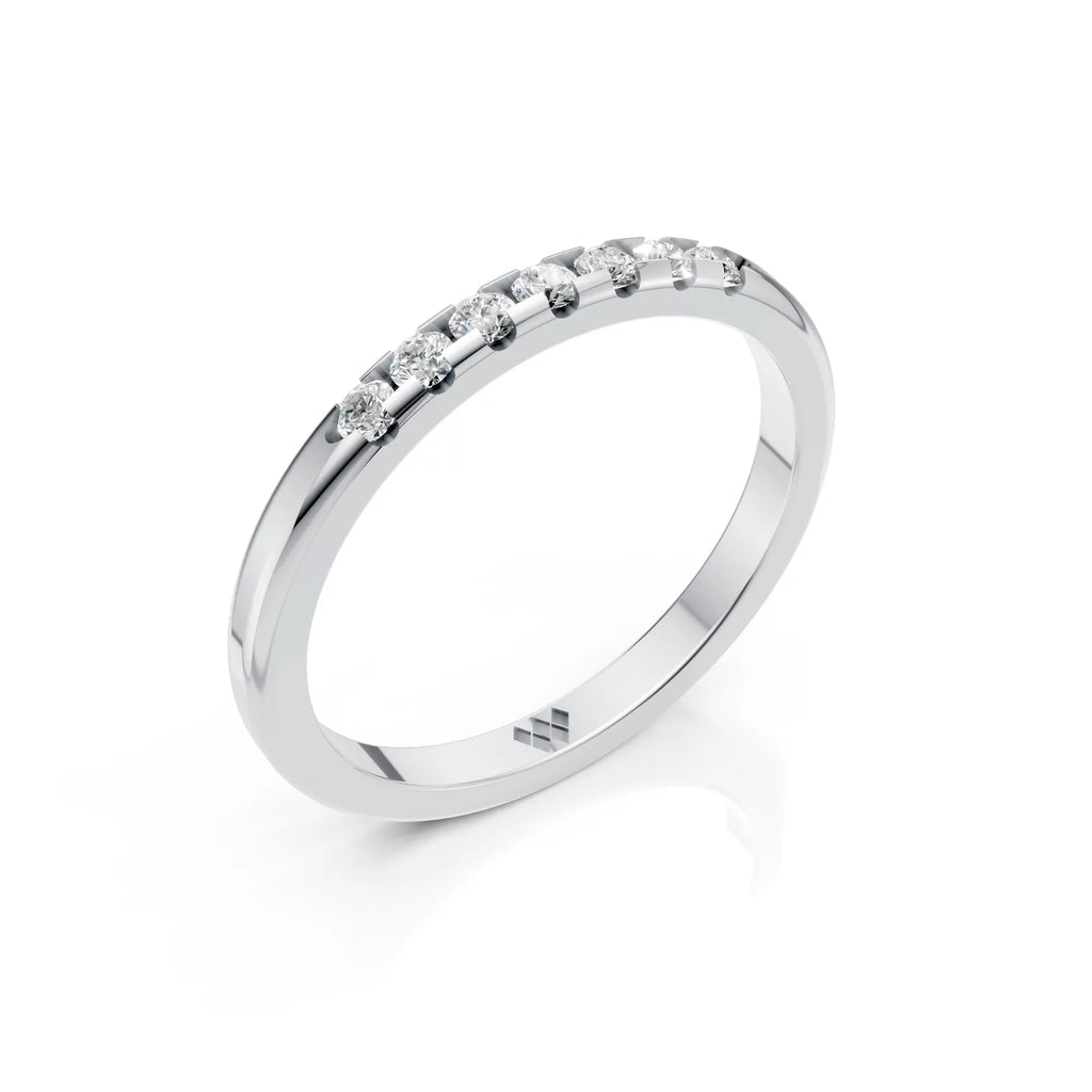 Elegant Seven Stone Round Moissanite Half Eternity Band Ring