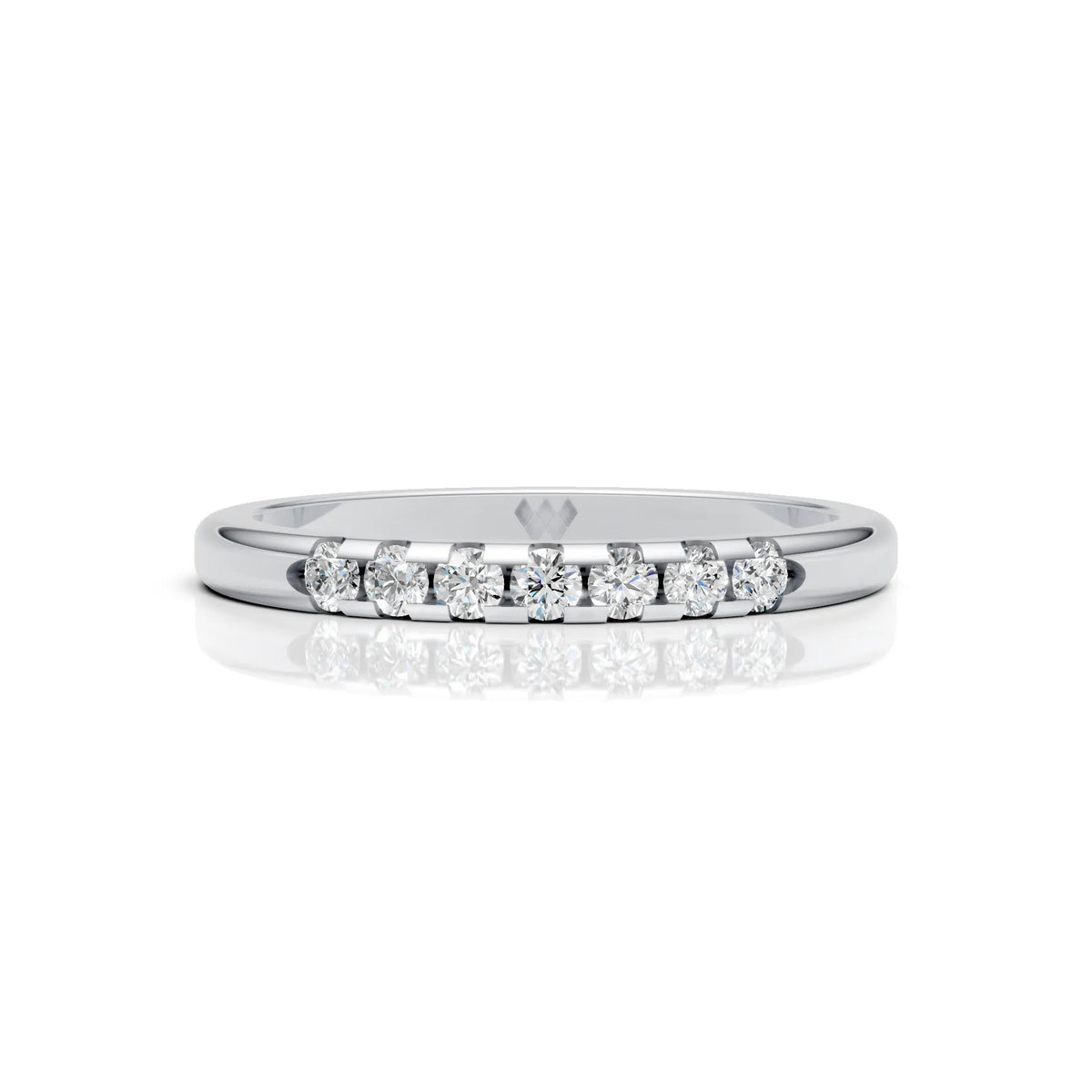 Elegant Seven Stone Round Moissanite Half Eternity Band Ring