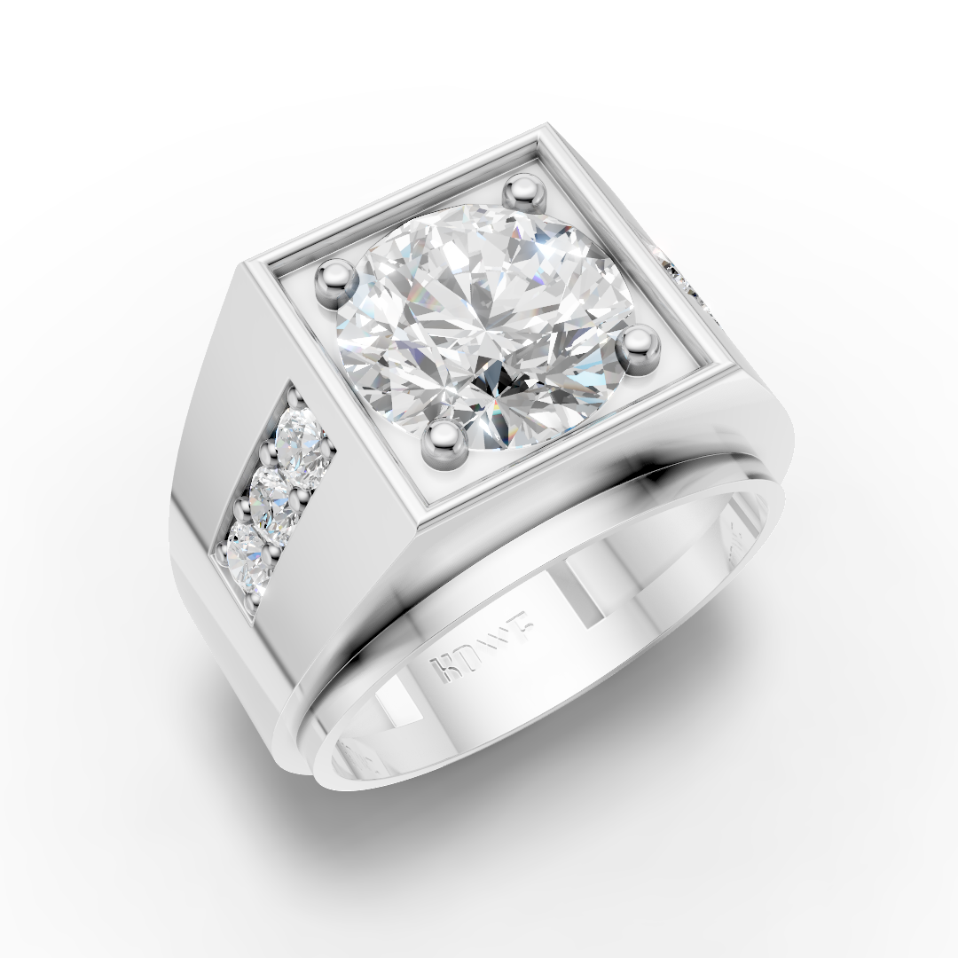 925 Sterling Silver Square Solitaire Moissanite Diamond Ring
