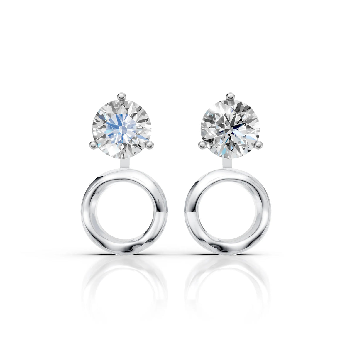 Solitaire Circle Drop Earrings