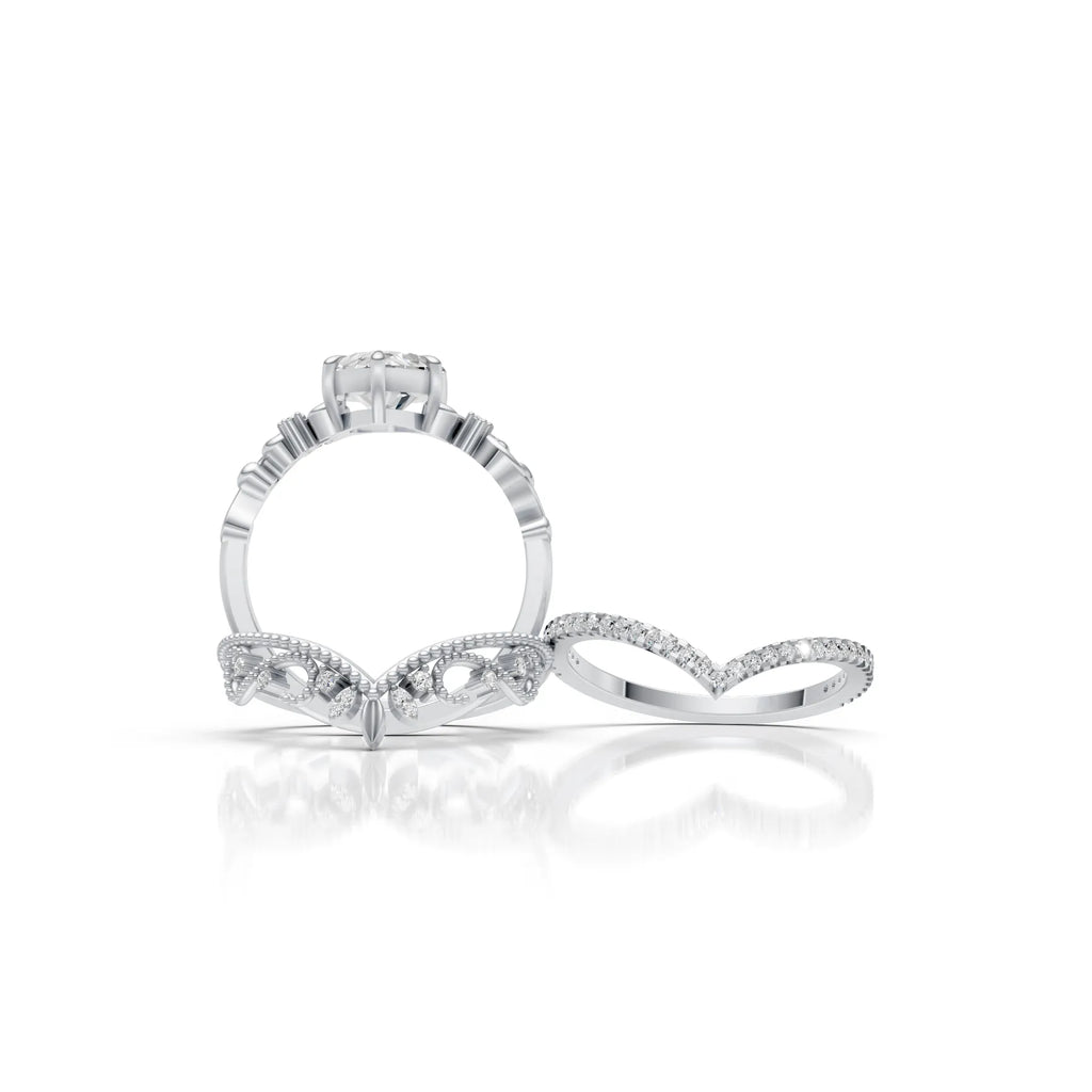 Royal Marquise Crown Ring Set
