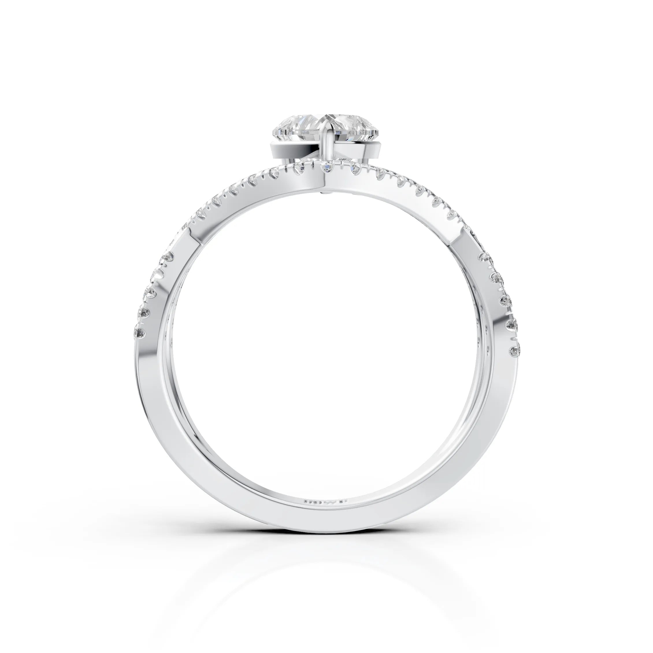 White Heart Diamond Ring