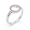 Pink Diamond Circle Halo Ring