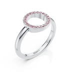 Pink Diamond Circle Halo Ring