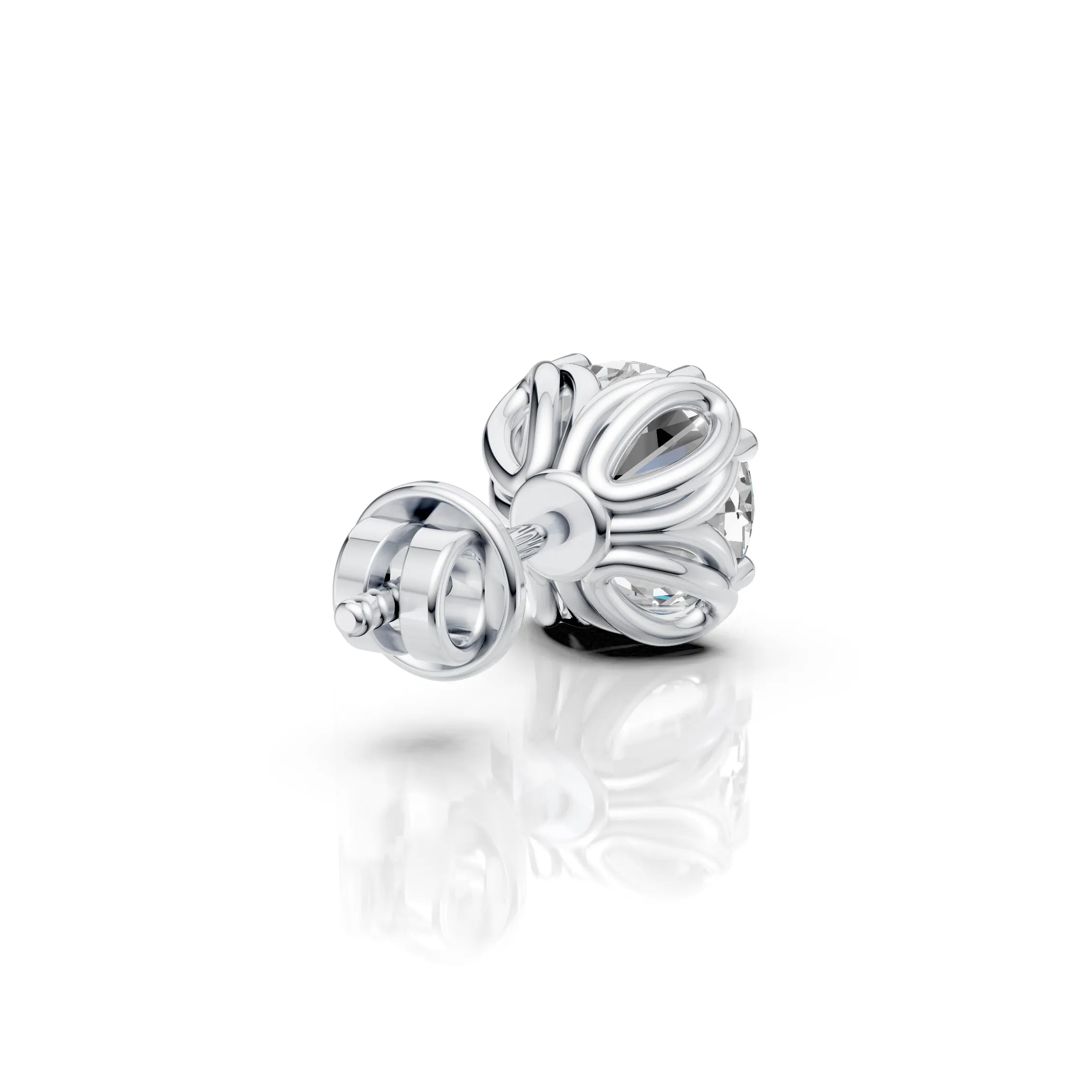 Classic Crown Solitaire Diamond Stud
