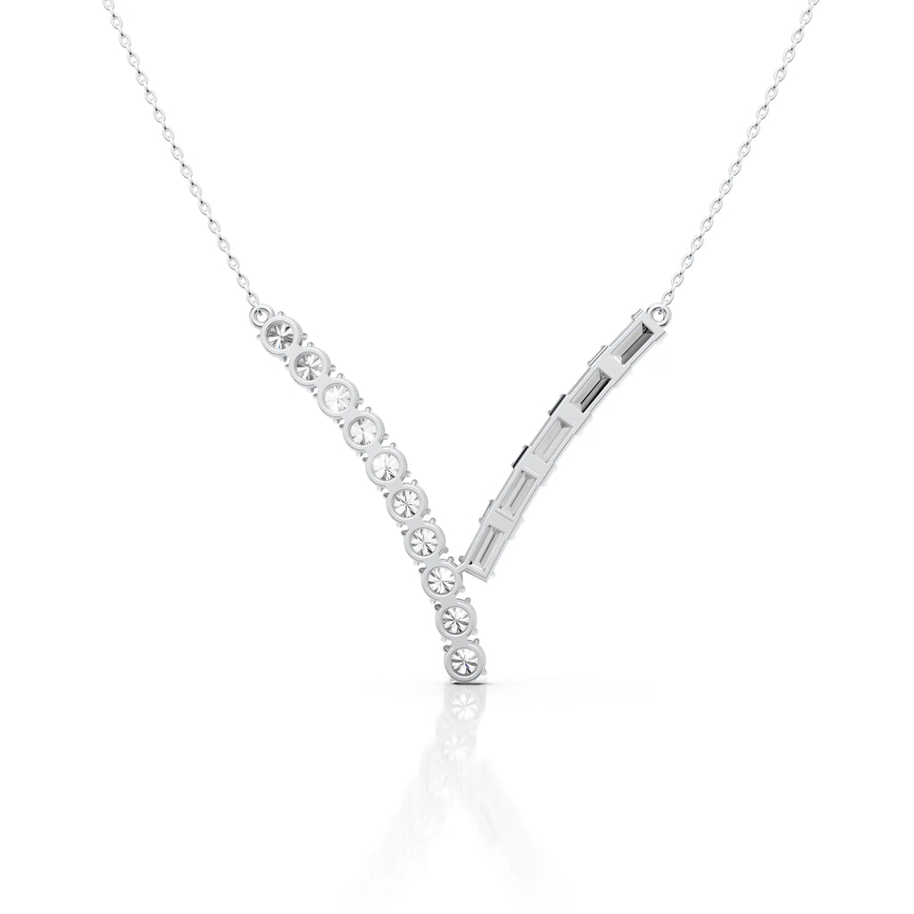 Diamond V Shape Statement Necklace