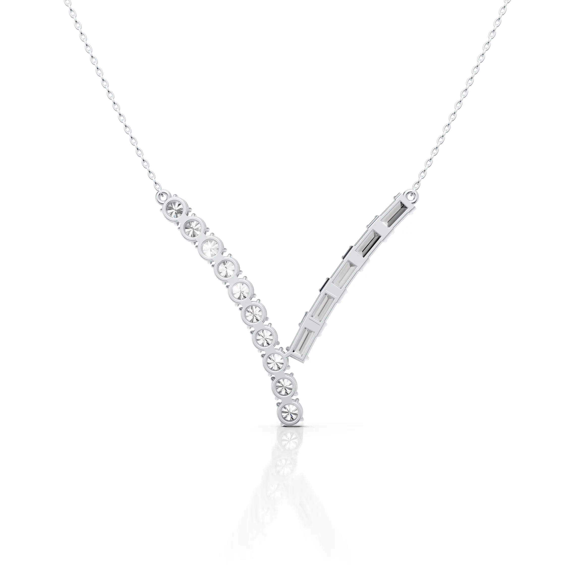 Diamond V Shape Statement Necklace