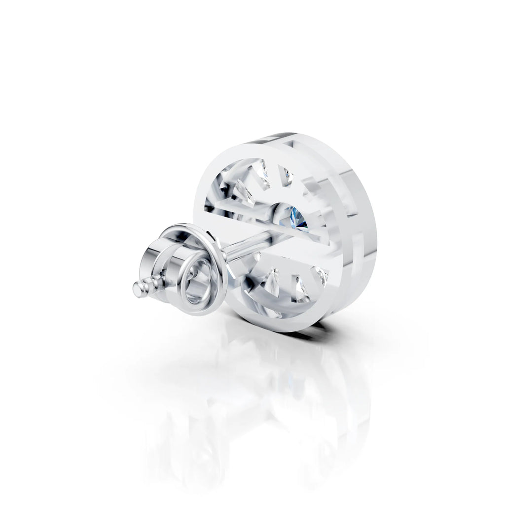 Blue Center Halo Diamond Stud