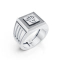 Crown Design Square Ring – Royal Style with a Modern Edge