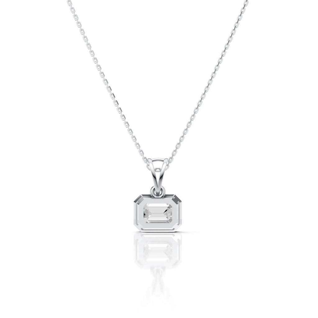 Emerald Cut Solitaire Diamond Pendant