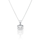 Emerald Cut Solitaire Diamond Pendant