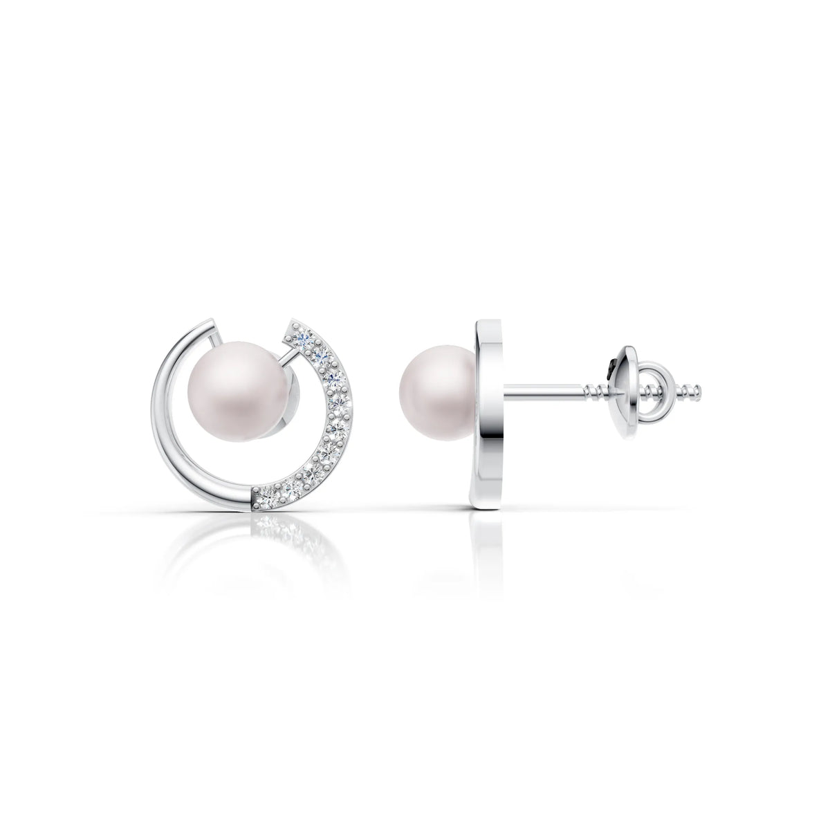 Pearl Swirl Diamond Earring
