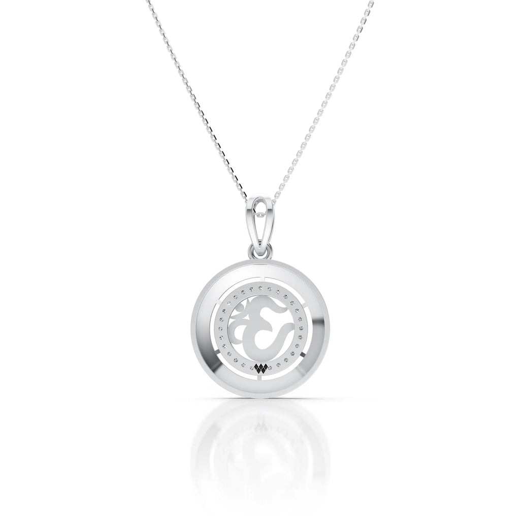 Luxury Om Symbol Diamond Halo Pendant