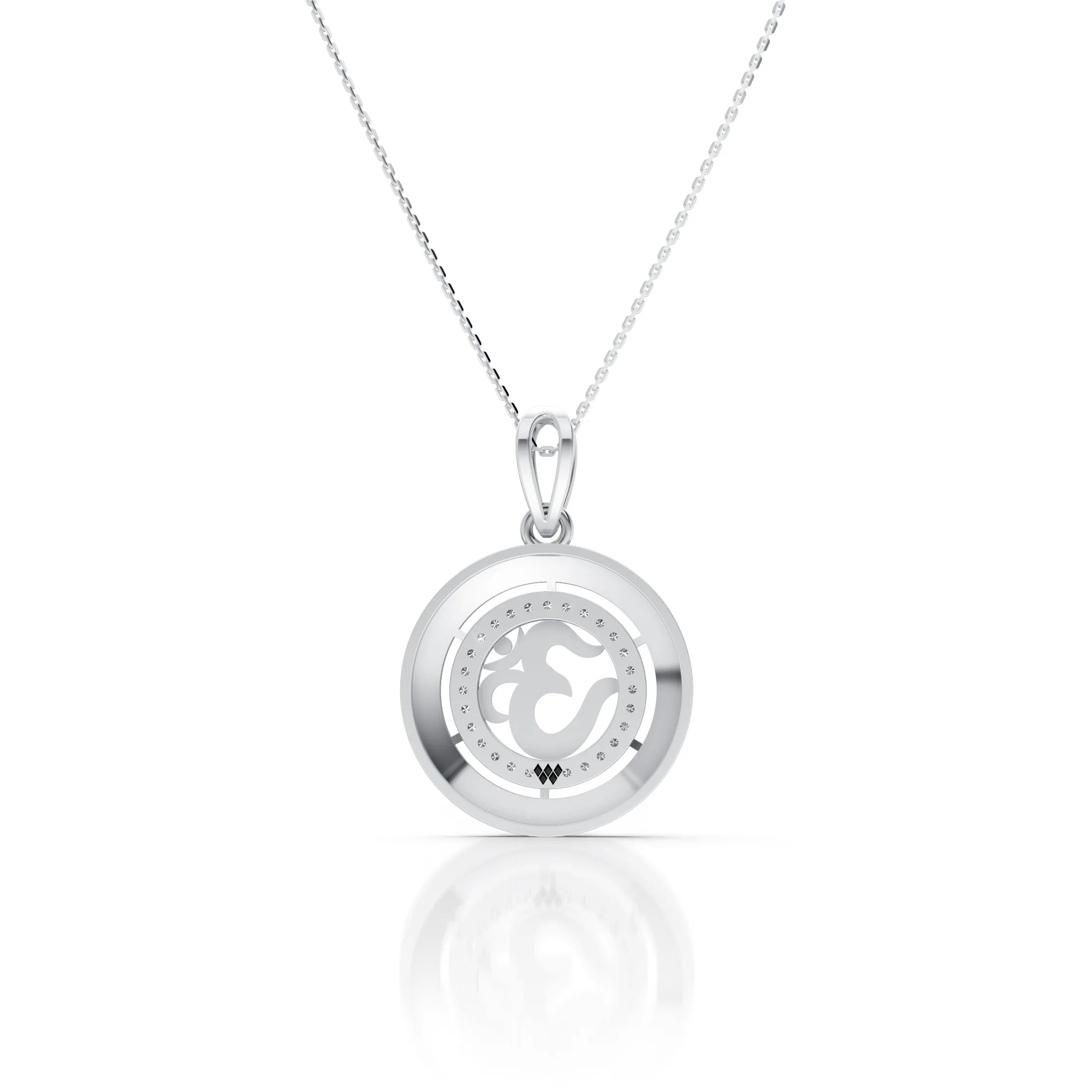 Luxury Om Symbol Diamond Halo Pendant