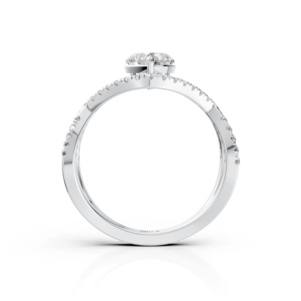 White Heart Diamond Ring