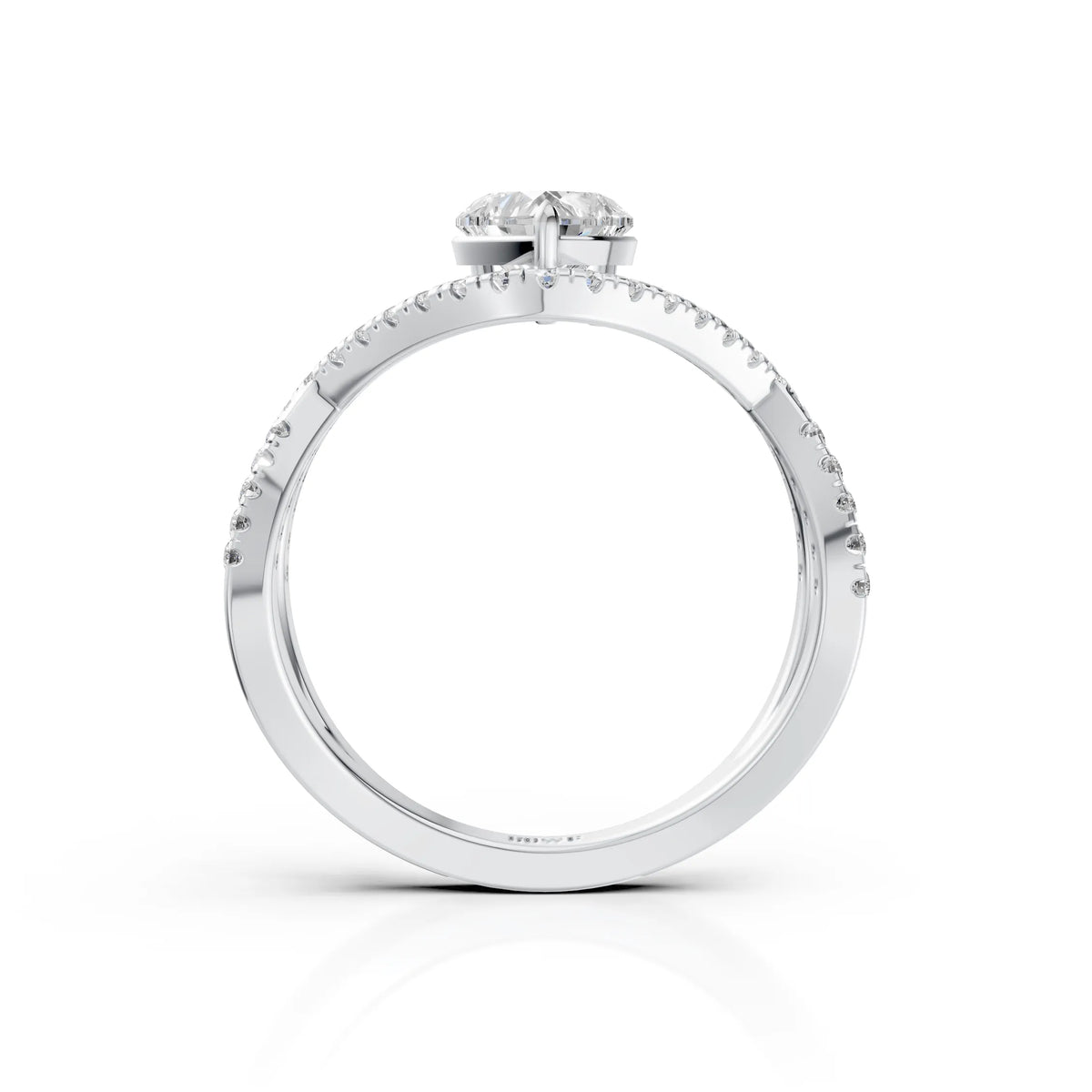 White Heart Diamond Ring