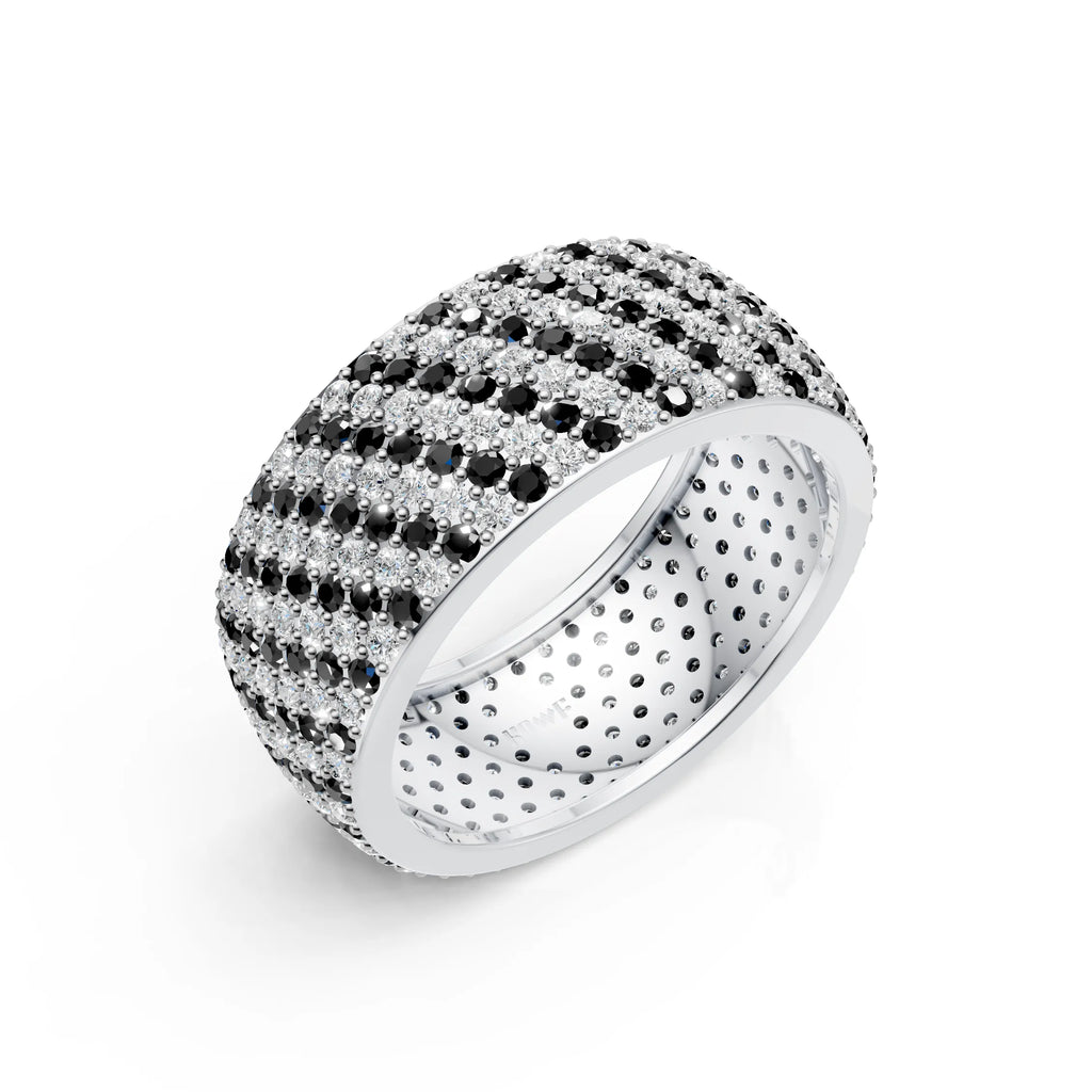 7-Line Black & White Montubhai’s Ring