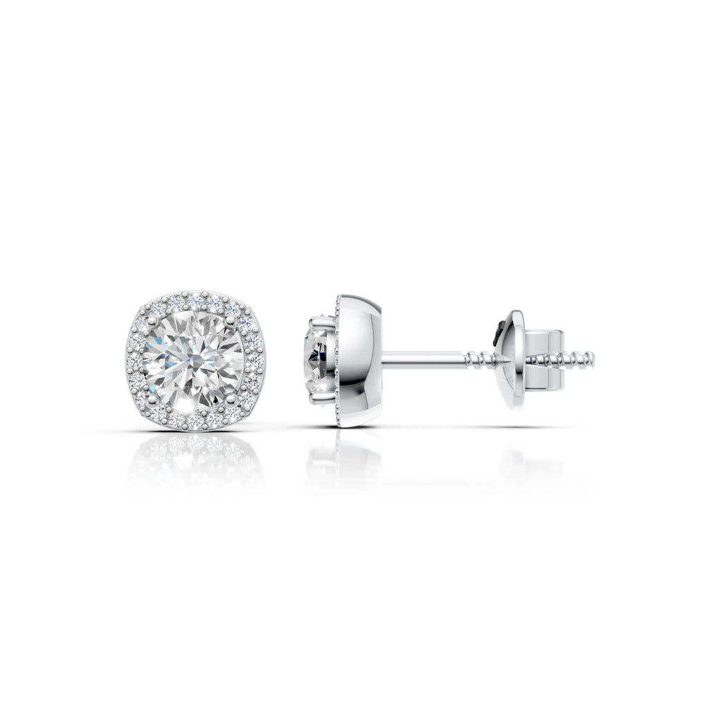 Classic Round Halo Diamond Earring