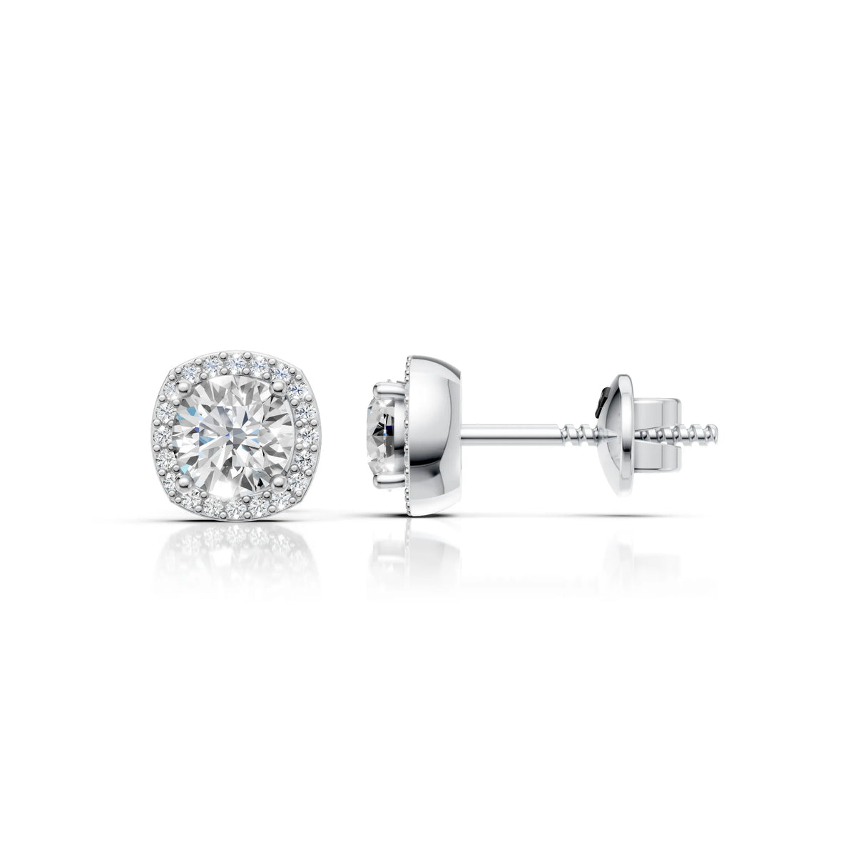 Classic Round Halo Diamond Earring