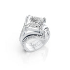 Royal Princess Cut Diamond Ring Set