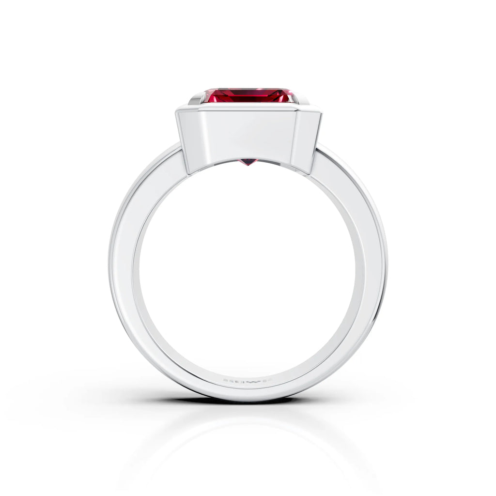 Red Emerald-Cut Ring