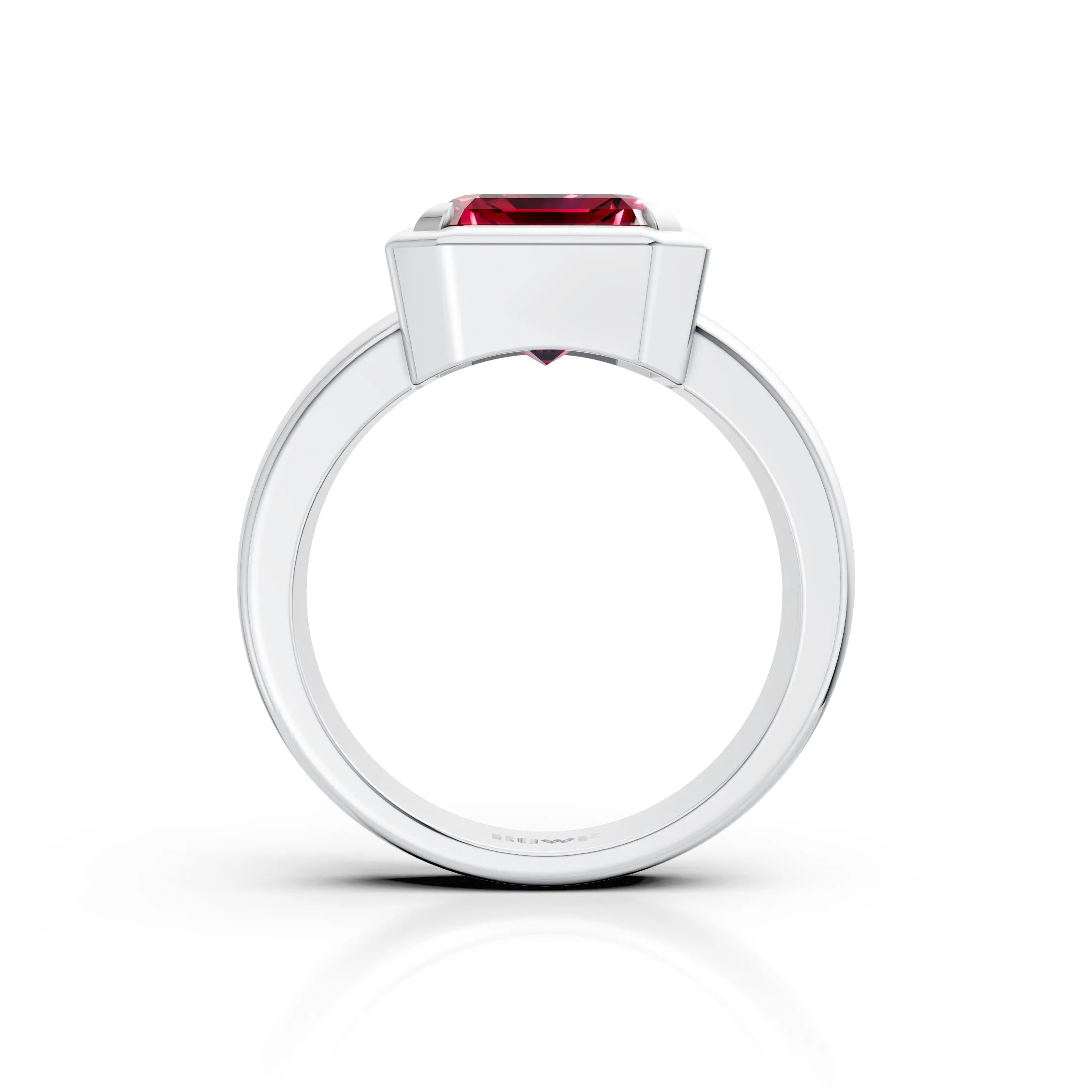 Red Emerald-Cut Ring