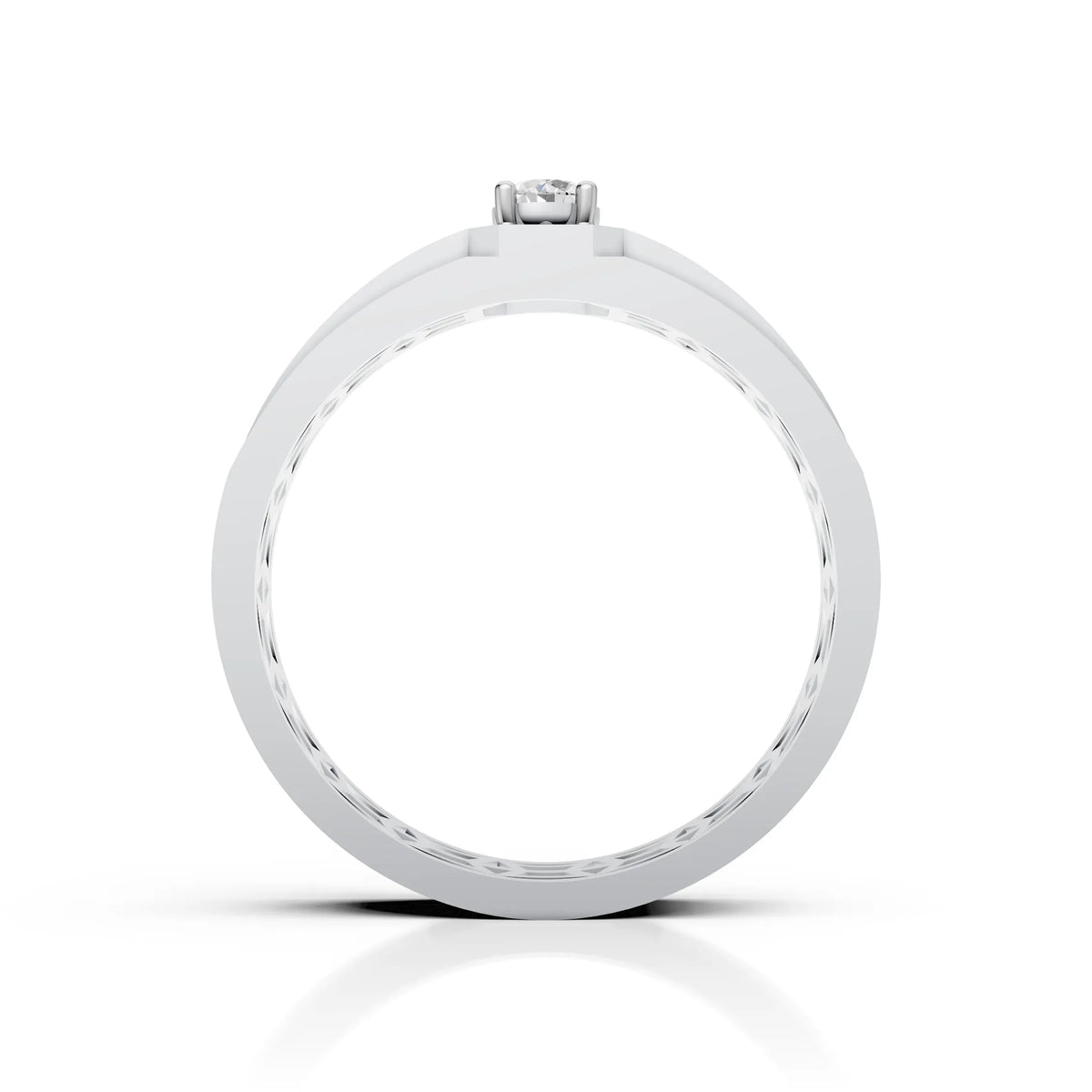 Sleek Solitaire Band Ring