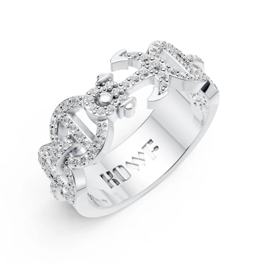 Diamond Anchor Statement Ring