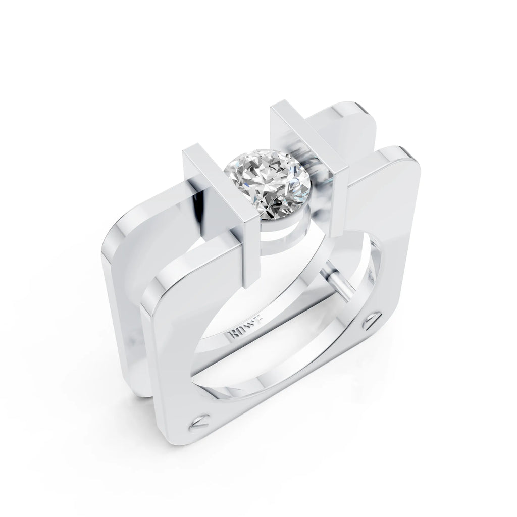 Modern Square Solitaire Ring