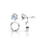 Solitaire Circle Drop Earrings