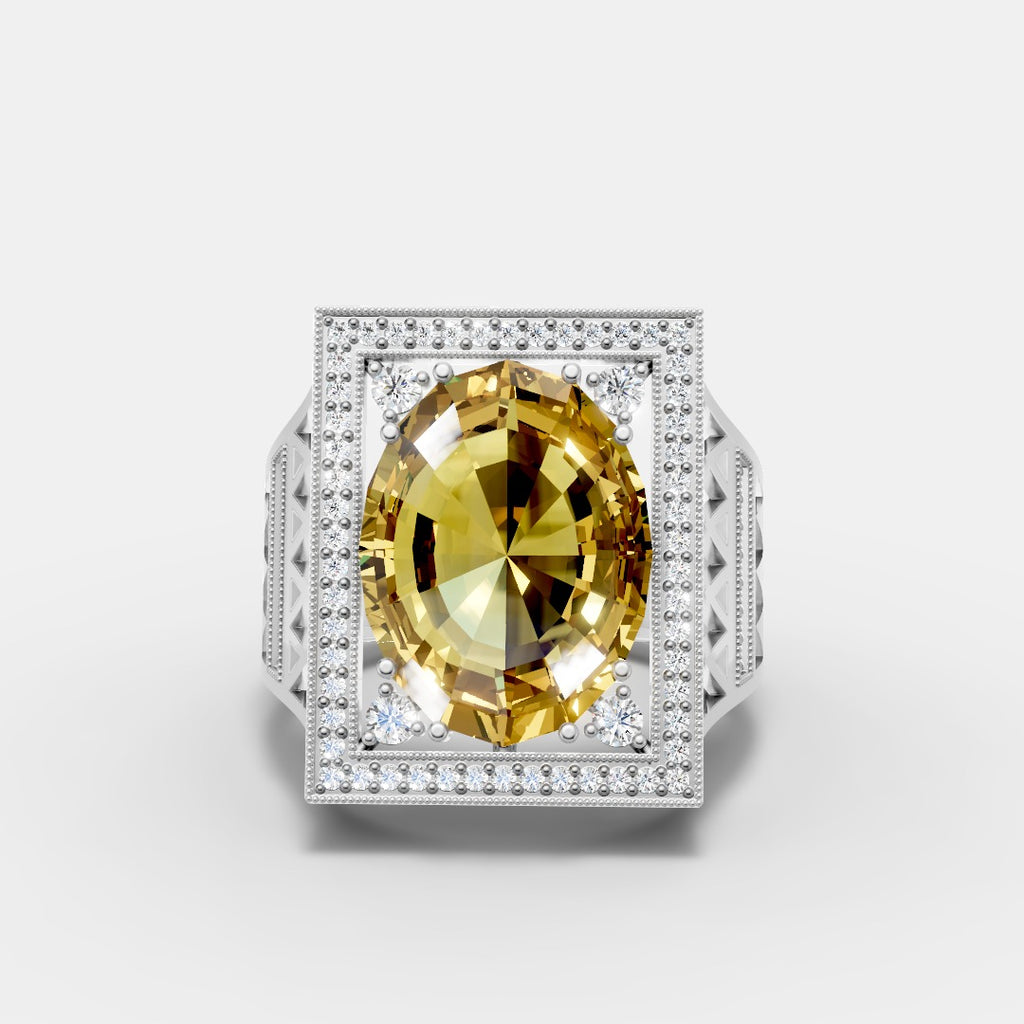 Regal Yellow CZ Ring Ring