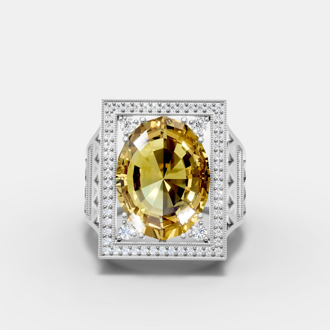 Regal Yellow CZ Ring Ring