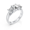 Elegant Round Cut Three Stone Diamond Ring