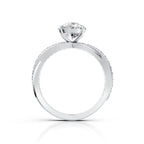 Elegant Round Solitaire Twisted Band Ring