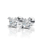 Solitaire Diamond Four Corner Earring