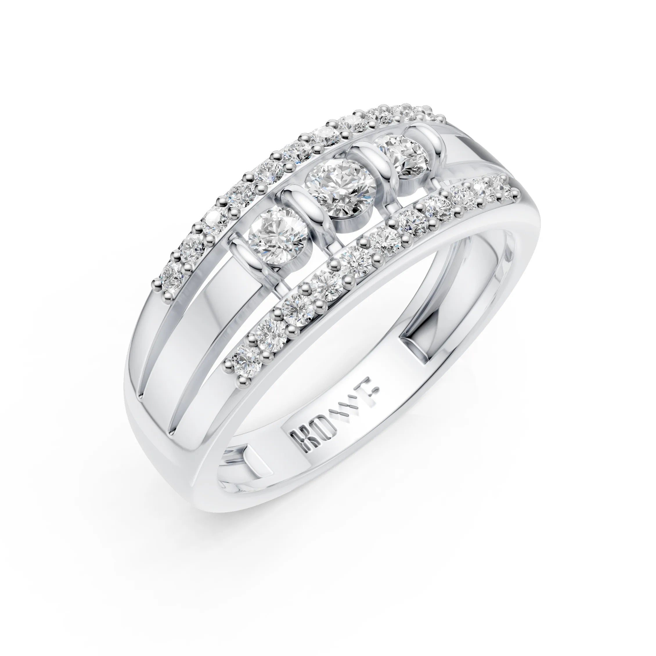 Classic Diamond Cluster Wedding Ring