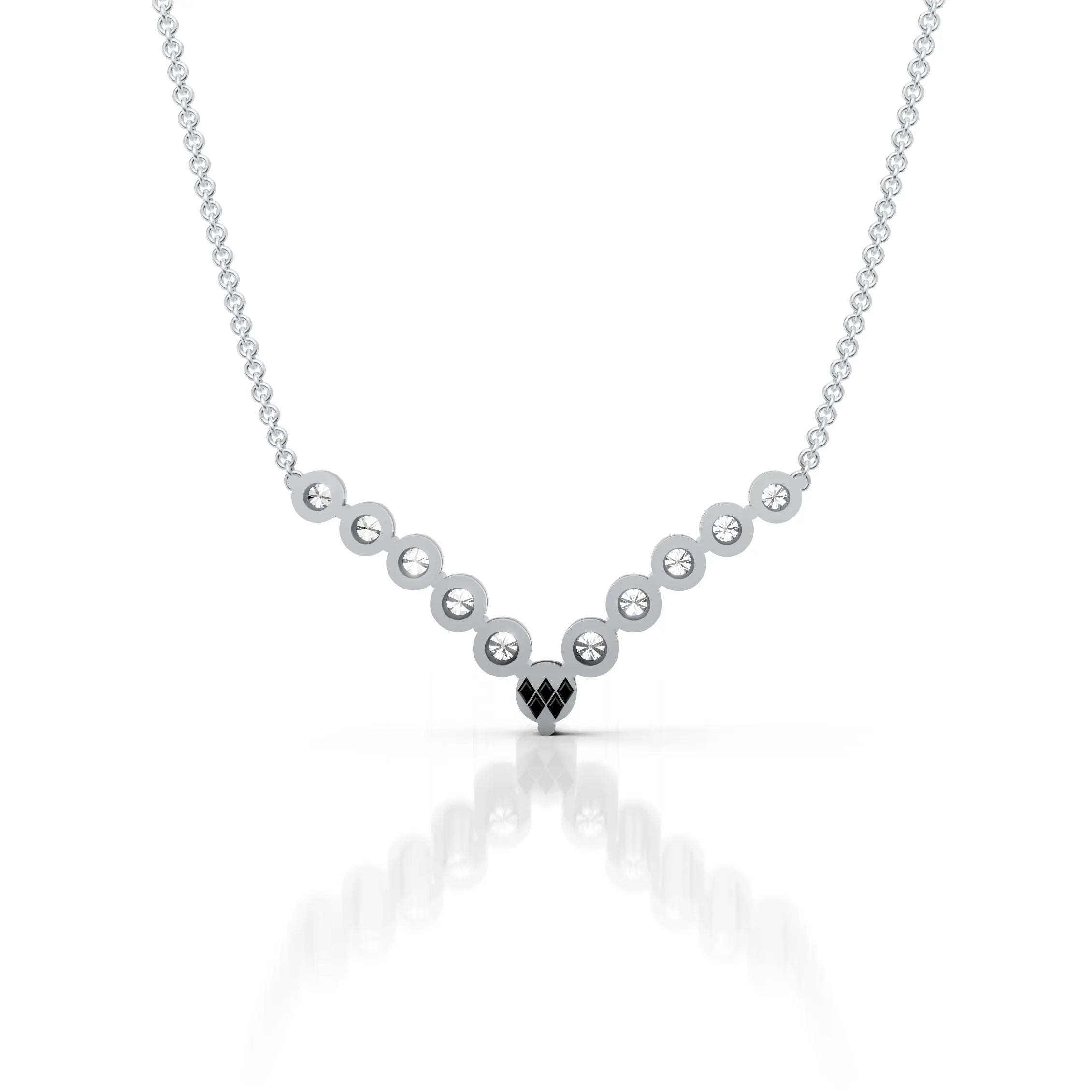 Chevron Diamond Station Necklace